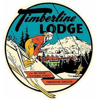 (image for) Oregon (2) The Timberline Lodge Vintage Vacation Sticker